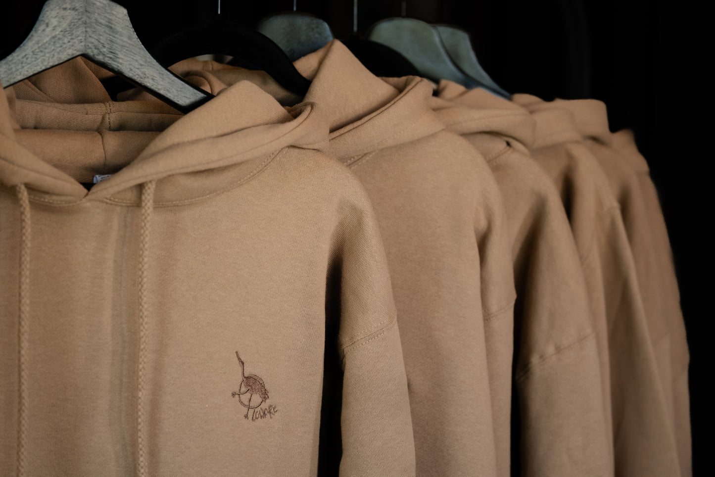 Men's / Unisex Heavyweight Hoodie -  SANDSTONE  |  HOPE, Japanese Crane Logo