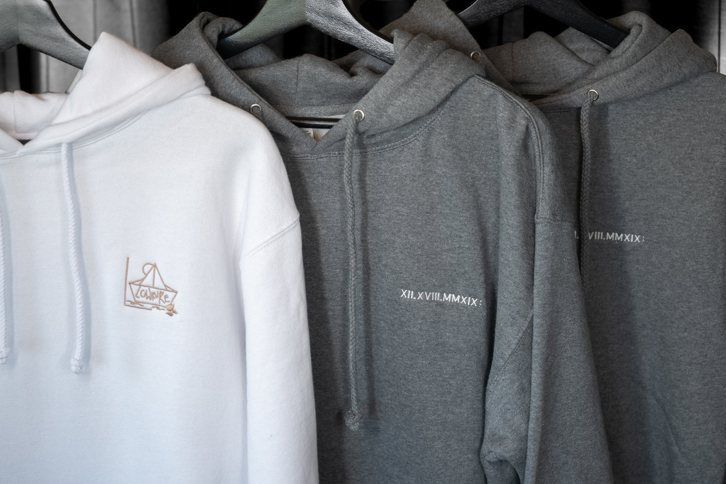 Men's / Unisex Hoodie - HEATHER GREY  | XII.XVIII.MMXIX; A Date To Remember Logo