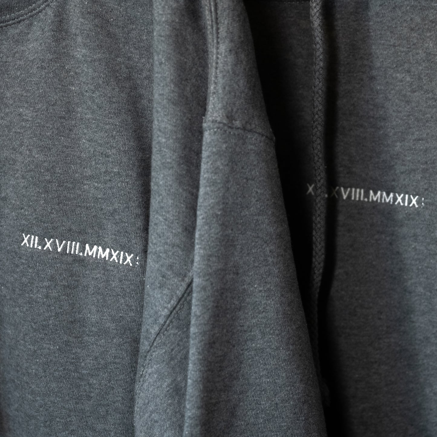 Men's / Unisex Hoodie - HEATHER GREY  | XII.XVIII.MMXIX; A Date To Remember Logo