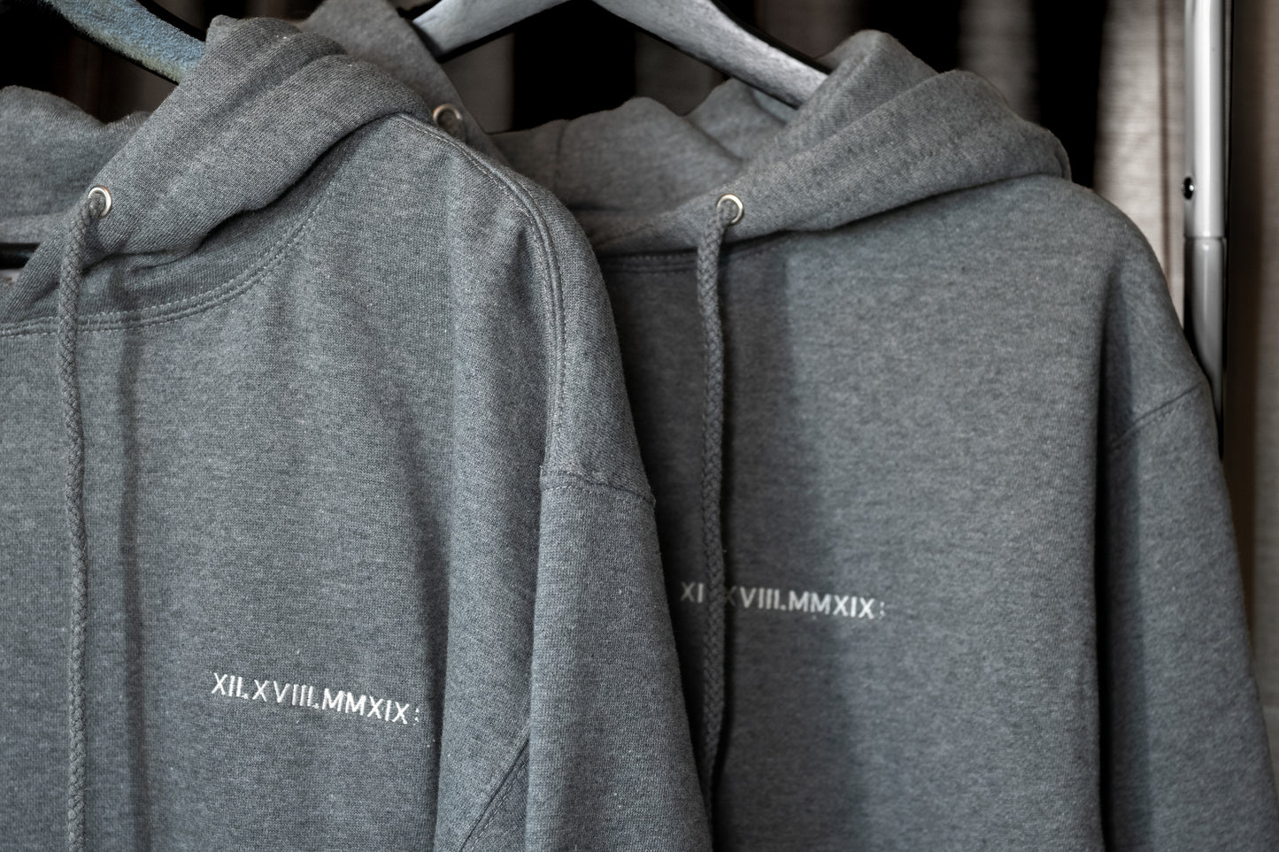 Men's / Unisex Hoodie - HEATHER GREY  | XII.XVIII.MMXIX; A Date To Remember Logo