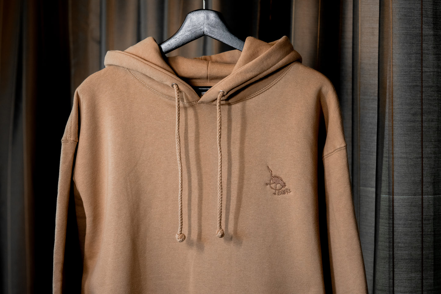 Men's / Unisex Heavyweight Hoodie -  SANDSTONE  |  HOPE, Japanese Crane Logo