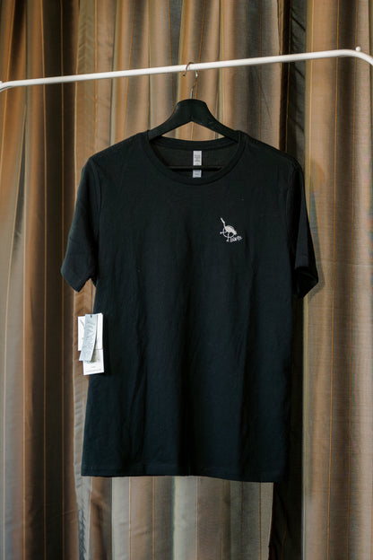 Men's / Unisex Crew Neck T-Shirt -   BLACK  |  Crane Logo