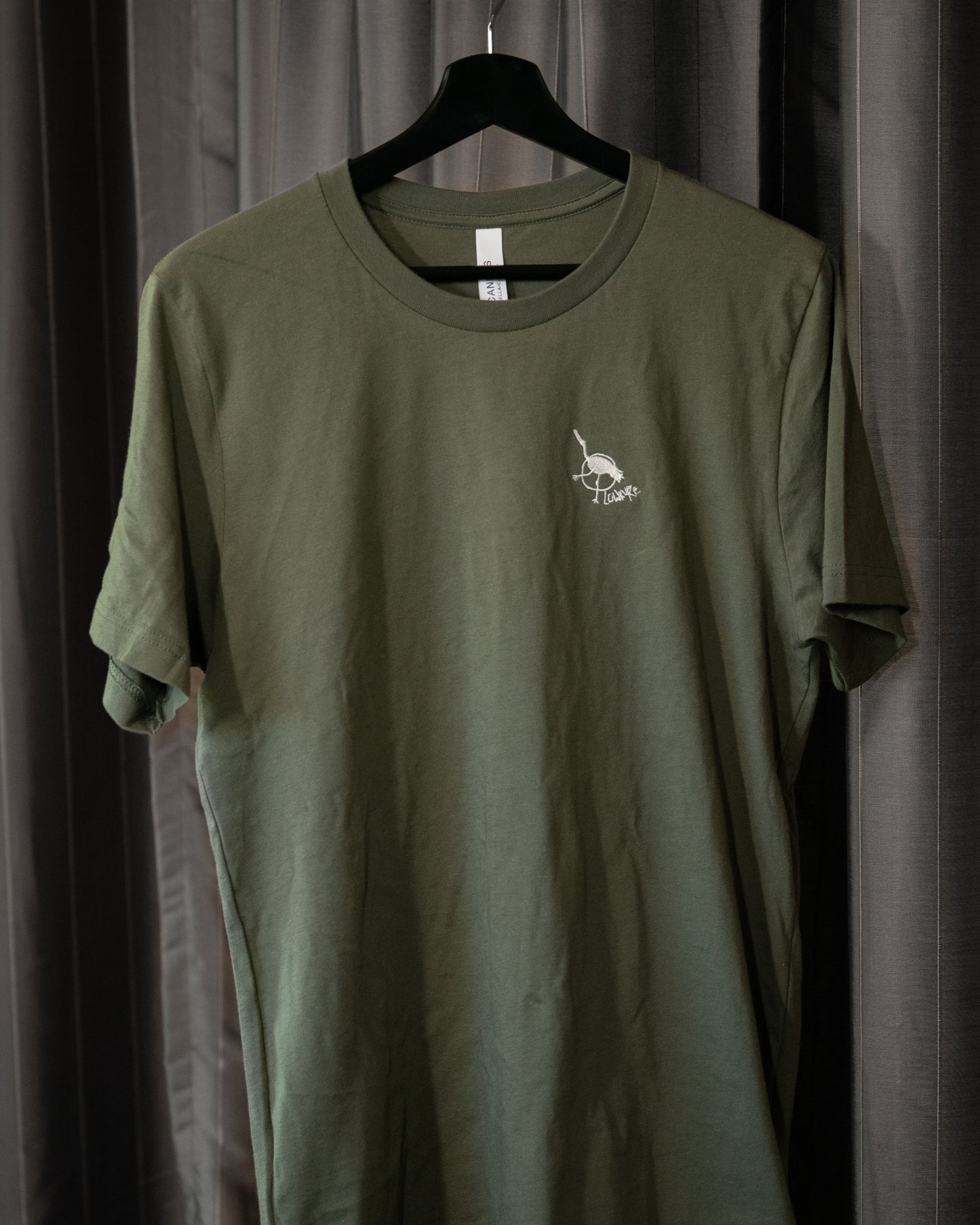 Men's / Unisex Crew Neck T-Shirt -   ARMY GREEN  |  Crane Logo