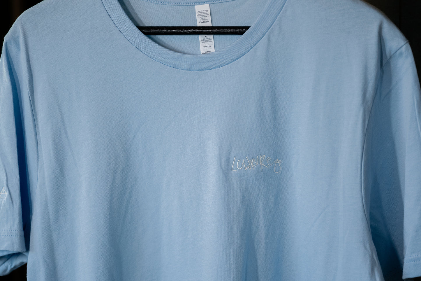 Men's / Unisex Crew Neck T-Shirt -  LIGHT BLUE  |  LowKure Tearlight Logo