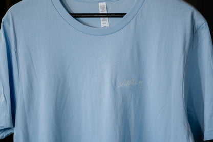 Men's / Unisex Crew Neck T-Shirt -  LIGHT BLUE  |  LowKure Tearlight Logo
