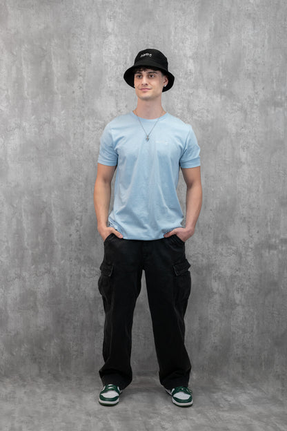 Men's / Unisex Crew Neck T-Shirt -  LIGHT BLUE  |  LowKure Tearlight Logo
