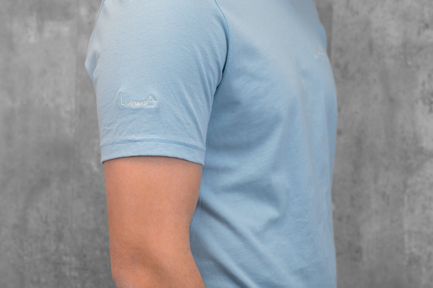 Men's / Unisex Crew Neck T-Shirt -  LIGHT BLUE  |  LowKure Tearlight Logo