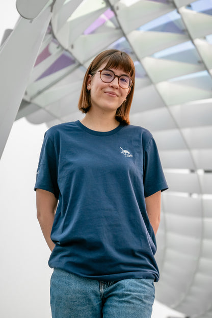 Woman's Relaxed Fit Crew Neck T-Shirt -  NAVY  |  Crane Logo
