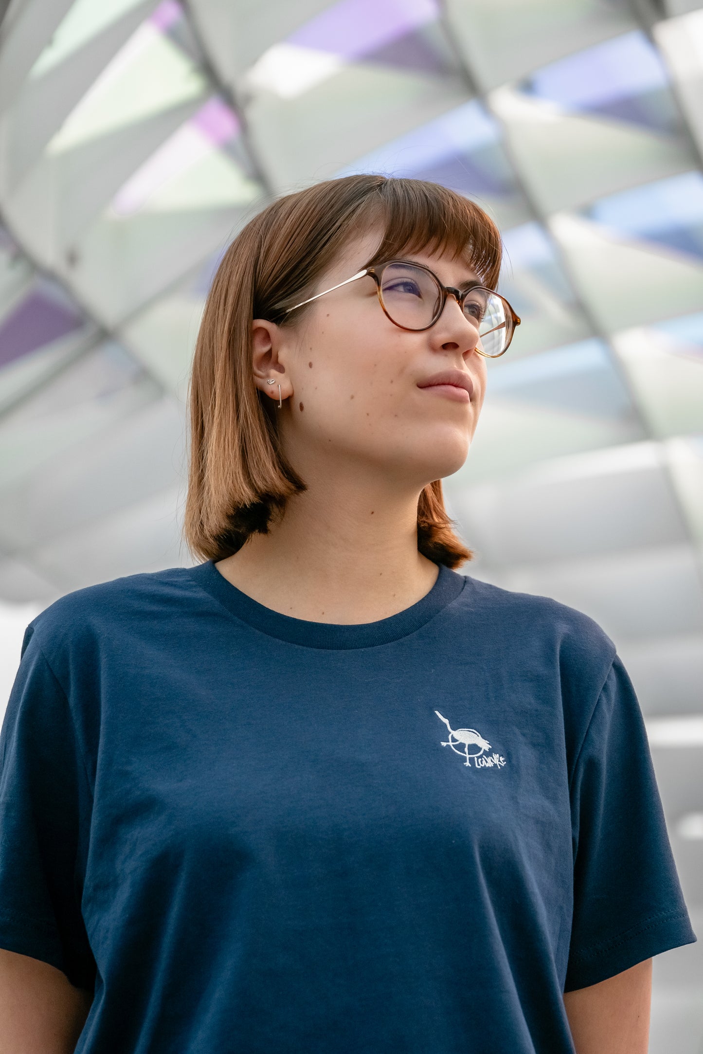 Men's / Unisex Crew Neck T-Shirt -  NAVY  |  Crane Logo
