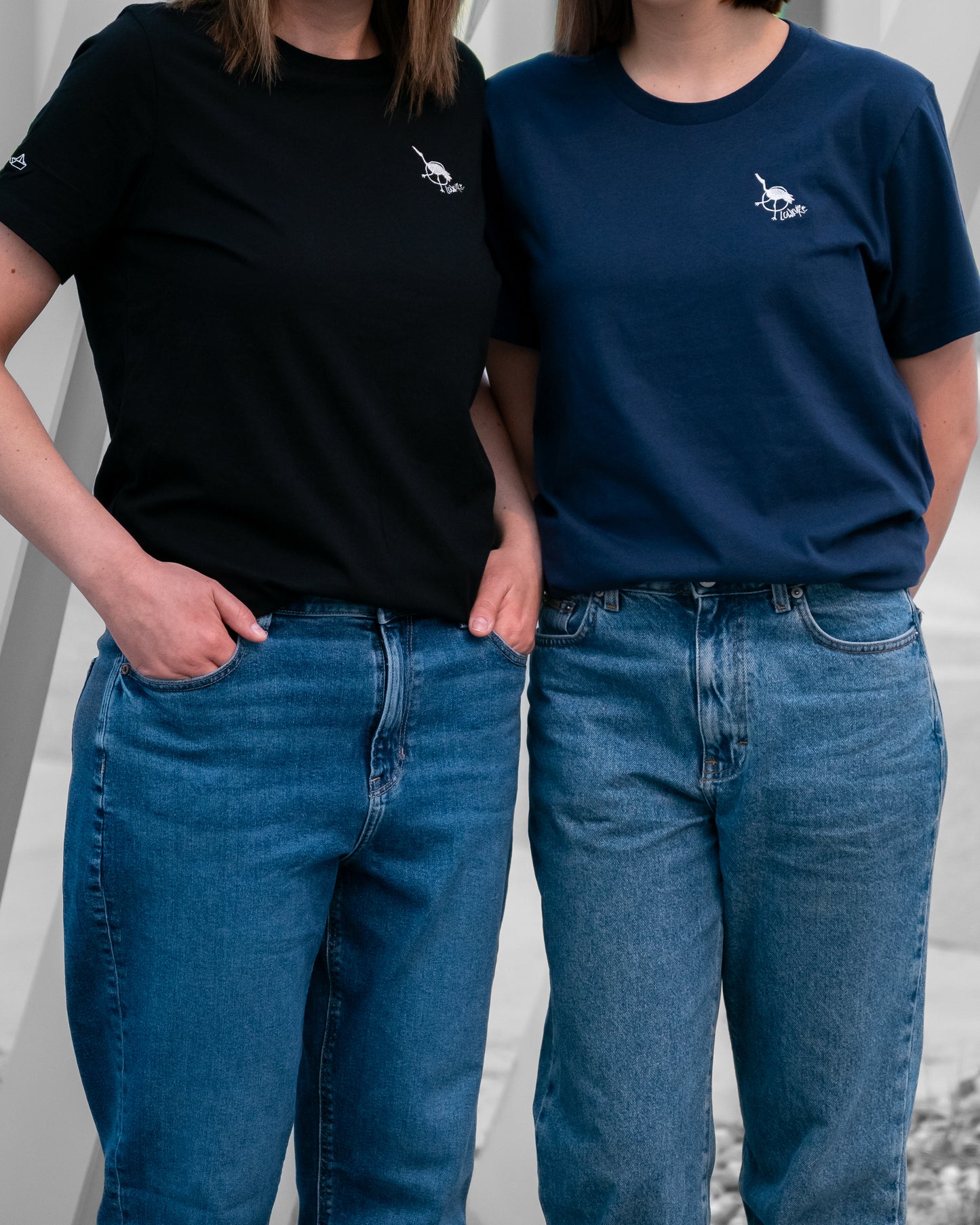 Woman's Relaxed Fit Crew Neck T-Shirt -  BLACK  | Crane Logo