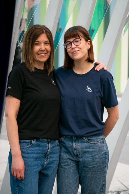 Woman's Relaxed Fit Crew Neck T-Shirt -  BLACK  | Crane Logo