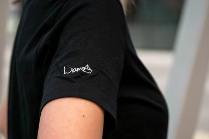 Woman's Relaxed Fit Crew Neck T-Shirt -  BLACK  | Crane Logo