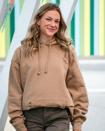 Men's / Unisex Heavyweight Hoodie -  SANDSTONE  |  HOPE, Japanese Crane Logo