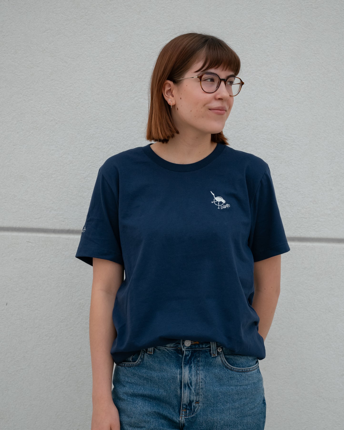 Men's / Unisex Crew Neck T-Shirt -  NAVY  |  Crane Logo