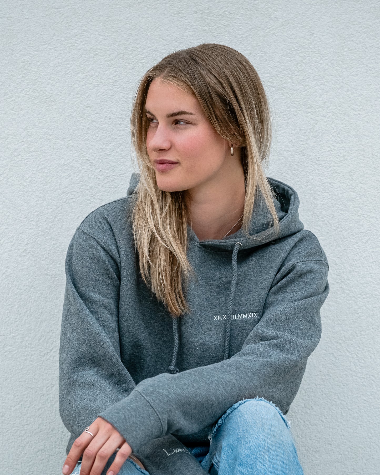Men's / Unisex Hoodie - HEATHER GREY  | XII.XVIII.MMXIX; A Date To Remember Logo