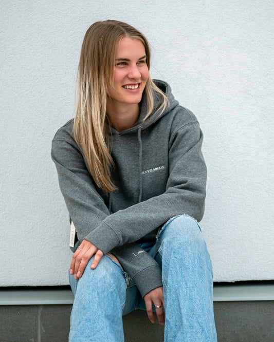 Men's / Unisex Hoodie - HEATHER GREY  | XII.XVIII.MMXIX; A Date To Remember Logo