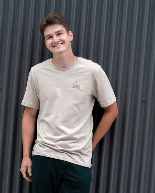 Men's / Unisex Legacy T-Shirt -  TAN  |  River of Resilience Logo