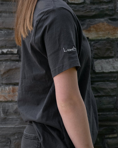 Men's / Unisex Crew Neck T-Shirt -   CHARCOAL GREY  |  LowKure Tearlight Logo