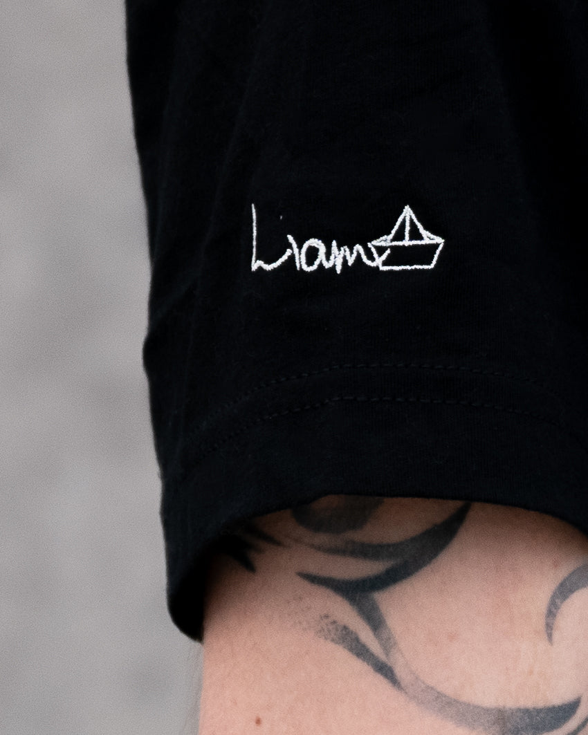 Men's / Unisex Crew Neck T-Shirt -   BLACK  |  Crane Logo