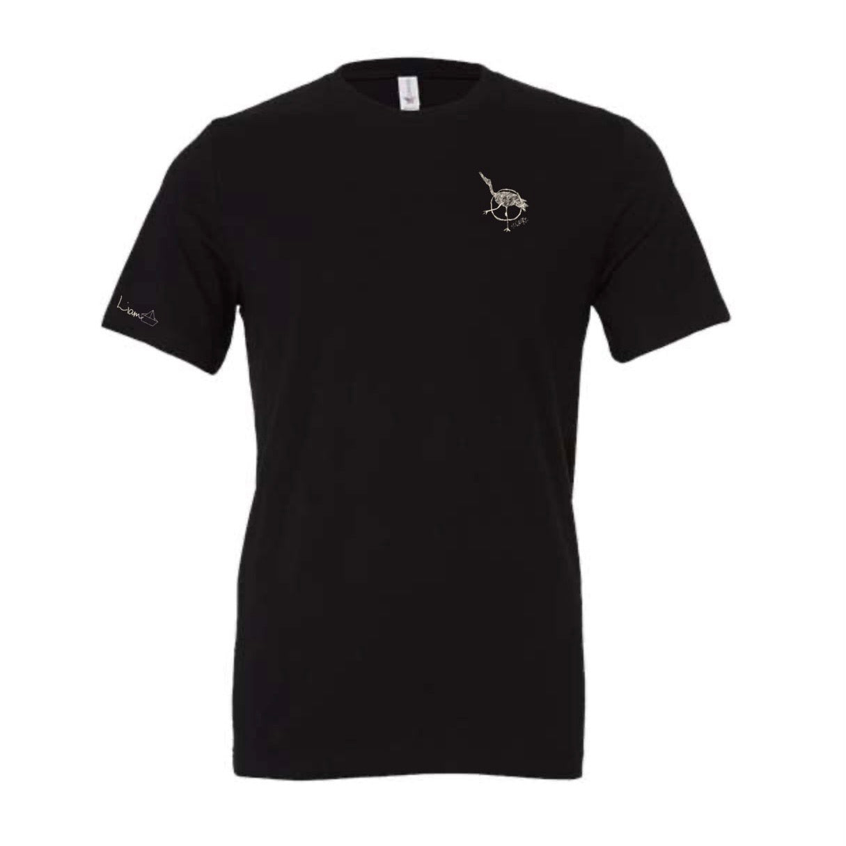 Men's / Unisex Crew Neck T-Shirt -   BLACK  |  Crane Logo