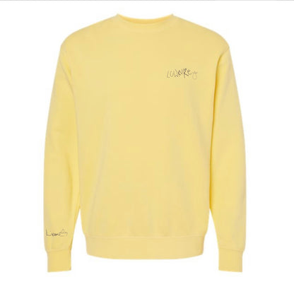Men's / Unisex Vintage Dye Crewneck Sweatshirt -  YELLOW  |  LowKure Tearlight Logo