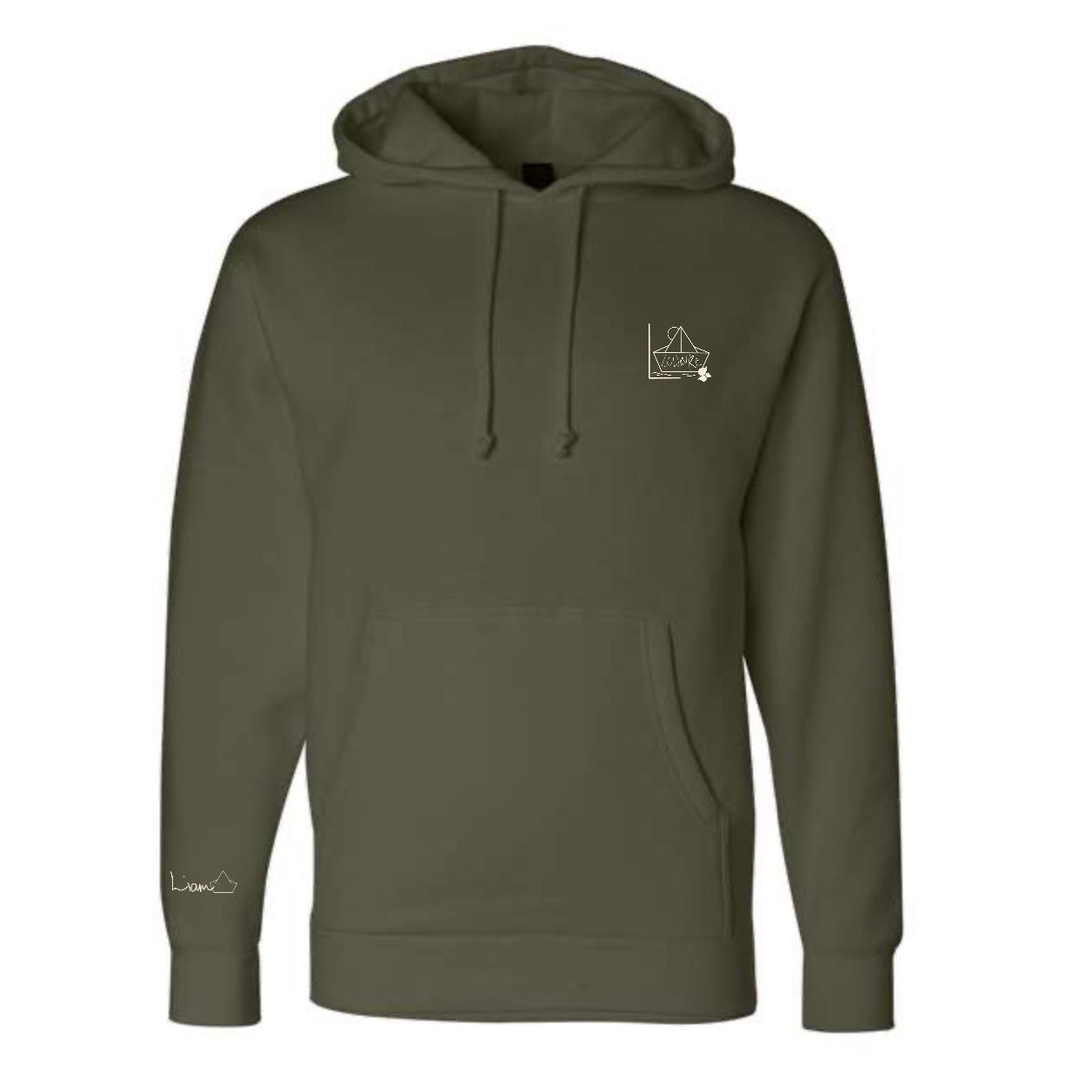 Men's / Unisex Hoodie -  ARMY GREEN  |  River of Resilience Logo