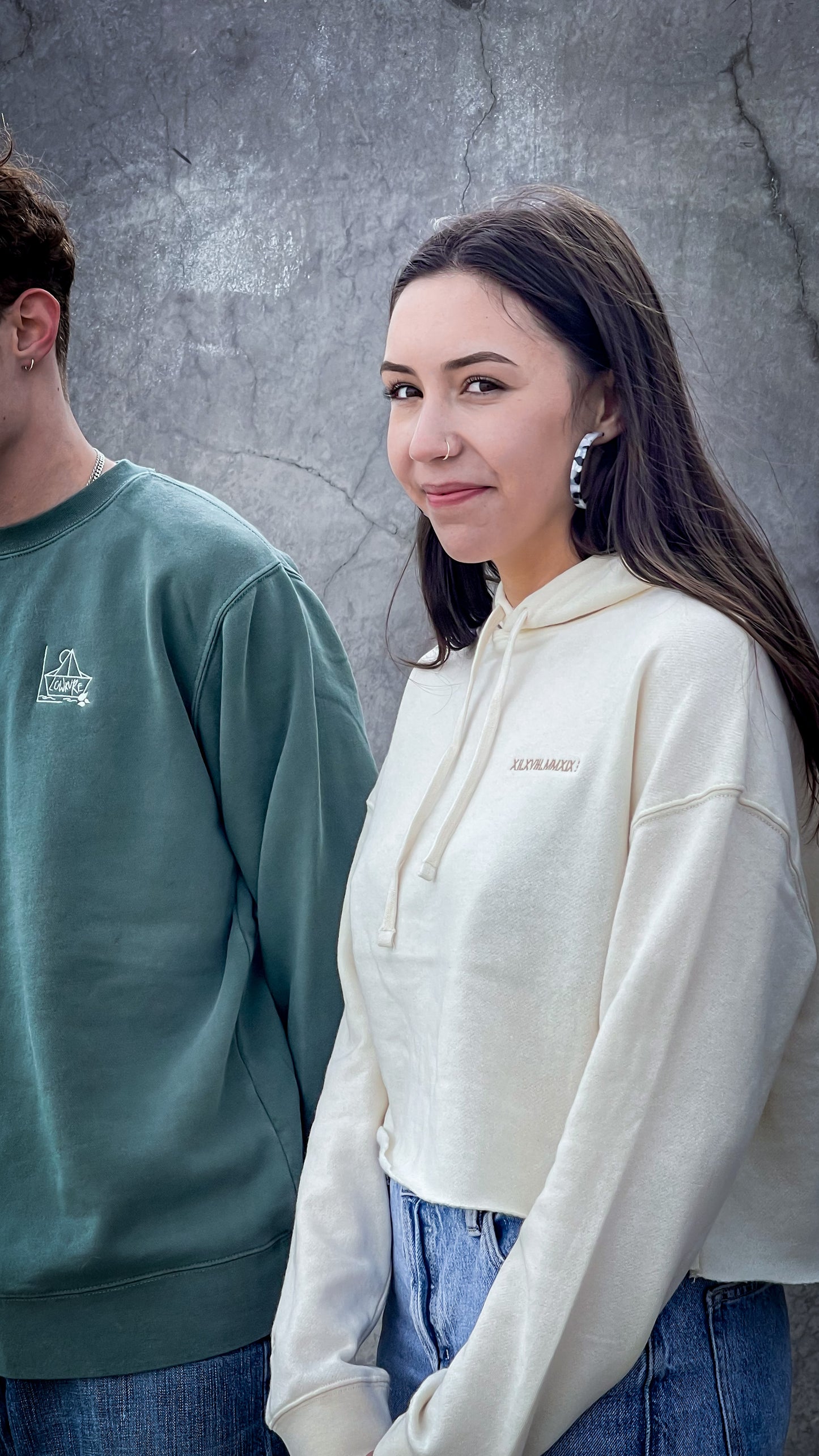 Woman's Lightweight Cropped Hoodie -  BONE  |  XII.XVIII.MMXIX; A Date To Remember Logo
