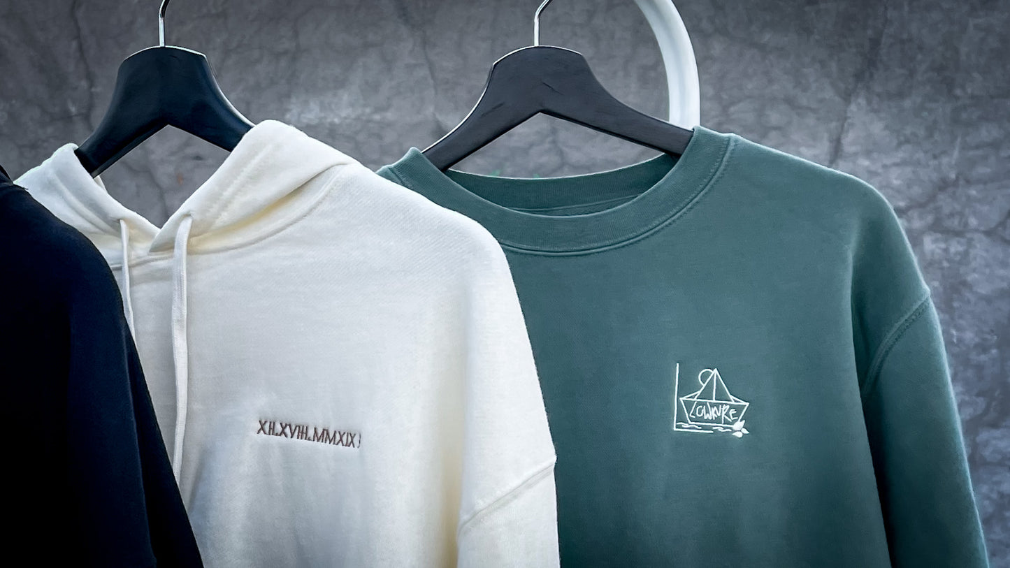 Woman's Lightweight Cropped Hoodie -  BONE  |  XII.XVIII.MMXIX; A Date To Remember Logo